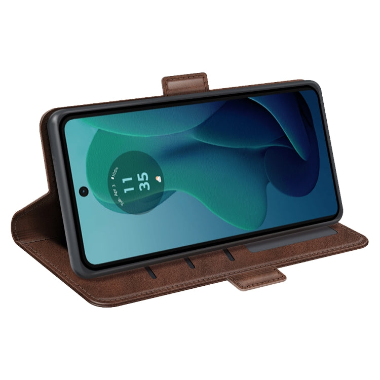 For Motorola Moto G 5G 2024 Dual-side Magnetic Buckle Horizontal Flip Leather Phone Case