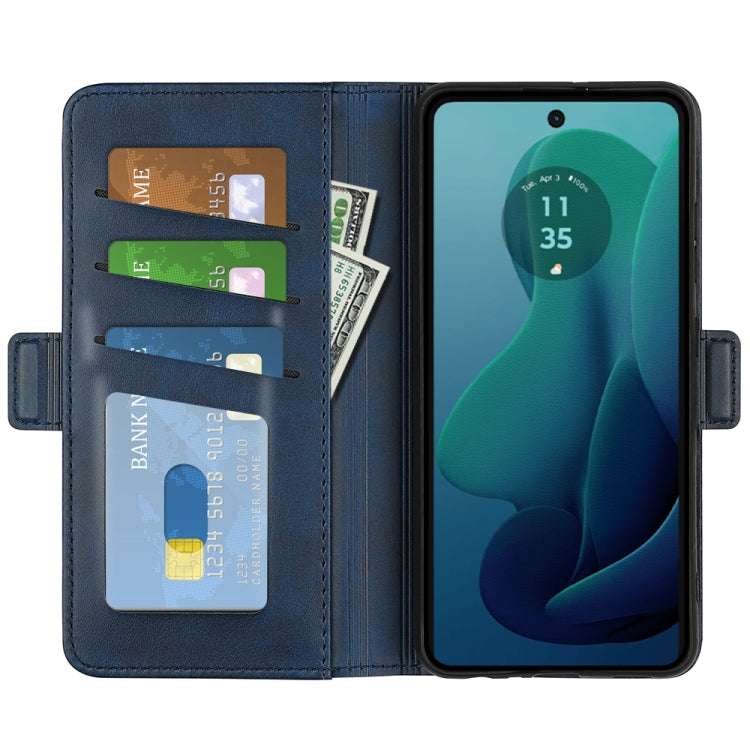 For Motorola Moto G 5G 2024 Dual-side Magnetic Buckle Horizontal Flip Leather Phone Case