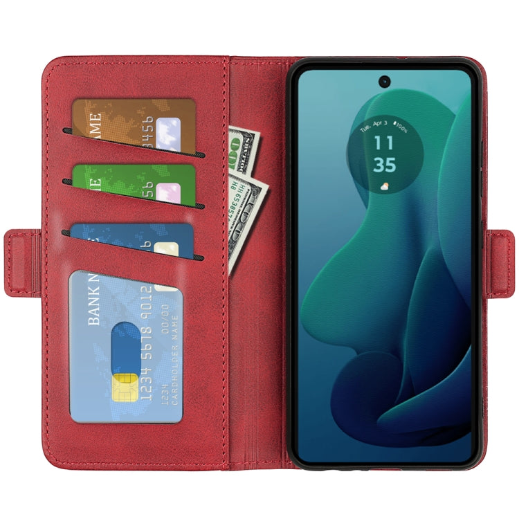 For Motorola Moto G 5G 2024 Dual-side Magnetic Buckle Horizontal Flip Leather Phone Case