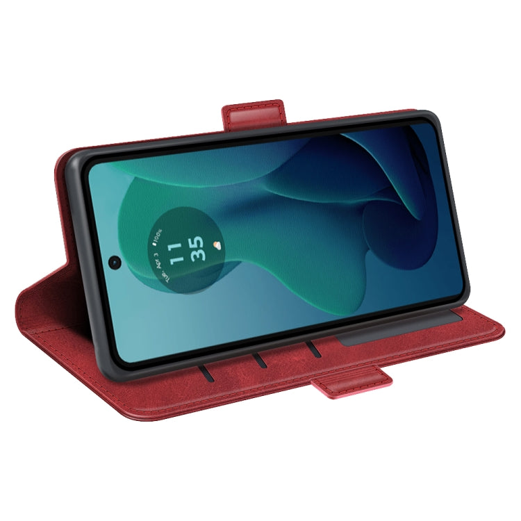 For Motorola Moto G 5G 2024 Dual-side Magnetic Buckle Horizontal Flip Leather Phone Case