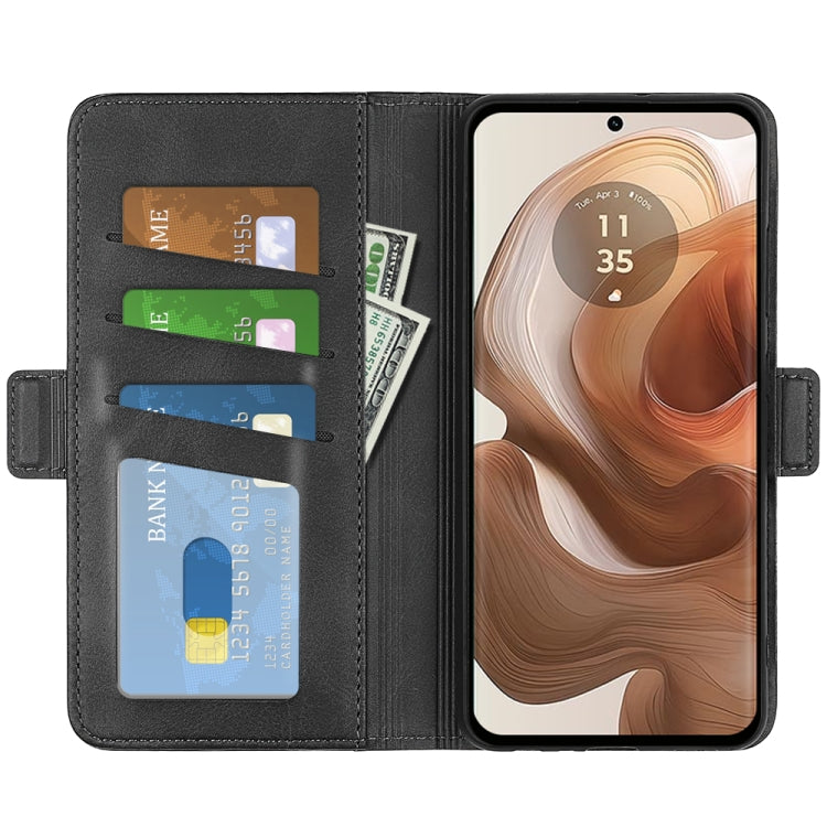 For Motorola Edge 50 Ultra Dual-side Magnetic Buckle Horizontal Flip Leather Phone Case