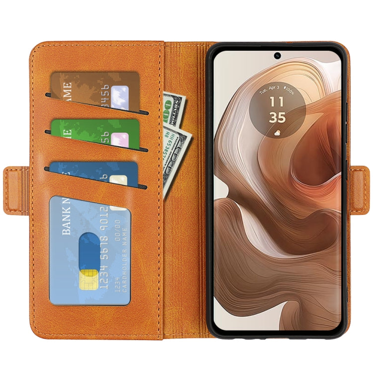 For Motorola Edge 50 Ultra Dual-side Magnetic Buckle Horizontal Flip Leather Phone Case
