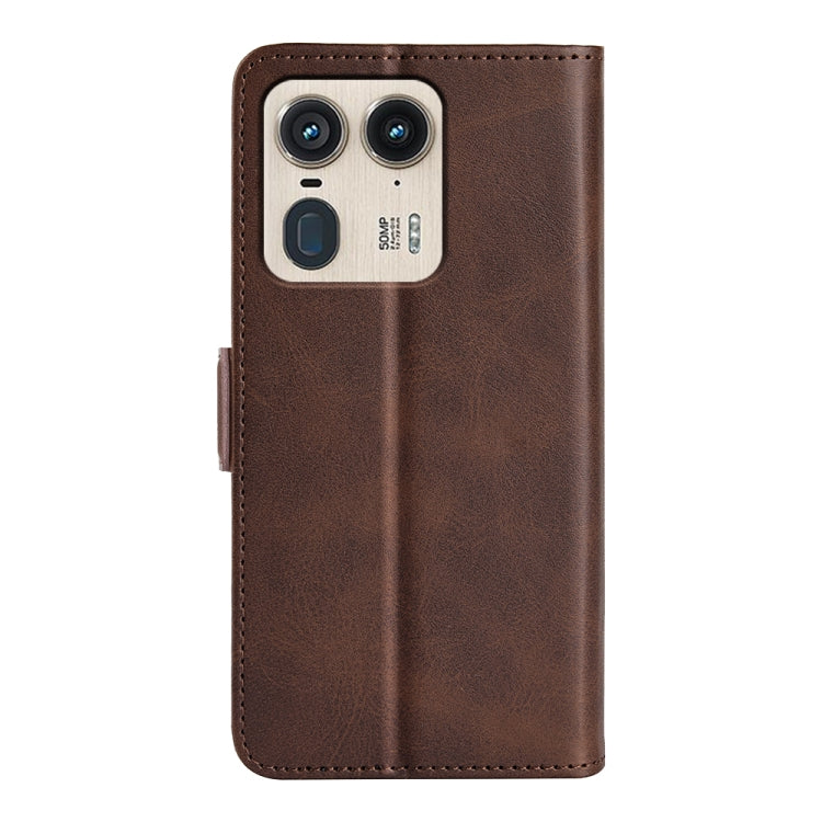 For Motorola Edge 50 Ultra Dual-side Magnetic Buckle Horizontal Flip Leather Phone Case