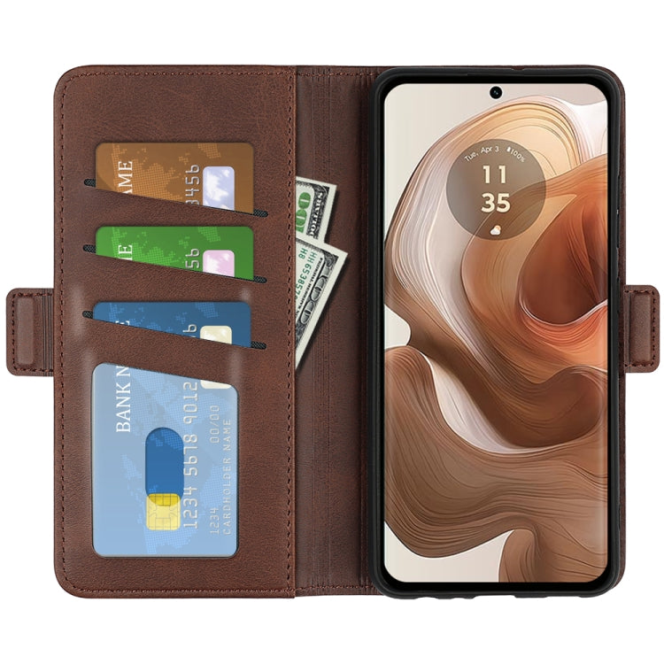 For Motorola Edge 50 Ultra Dual-side Magnetic Buckle Horizontal Flip Leather Phone Case
