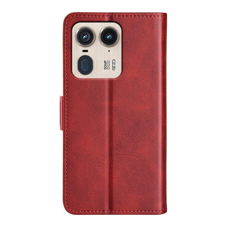 For Motorola Edge 50 Ultra Dual-side Magnetic Buckle Horizontal Flip Leather Phone Case