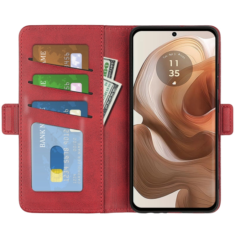 For Motorola Edge 50 Ultra Dual-side Magnetic Buckle Horizontal Flip Leather Phone Case