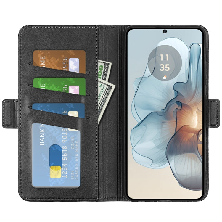 For Motorola Moto G24 Power Dual-side Magnetic Buckle Horizontal Flip Leather Phone Case