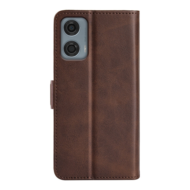 For Motorola Moto G24 Power Dual-side Magnetic Buckle Horizontal Flip Leather Phone Case