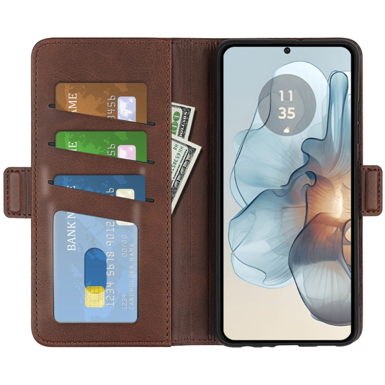 For Motorola Moto G24 Power Dual-side Magnetic Buckle Horizontal Flip Leather Phone Case