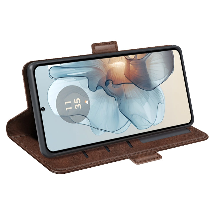 For Motorola Moto G24 Power Dual-side Magnetic Buckle Horizontal Flip Leather Phone Case
