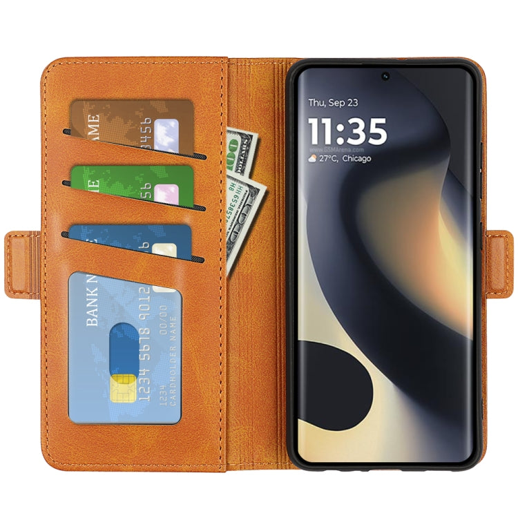 For Motorola Edge 5G 2024 Dual-side Magnetic Buckle Horizontal Flip Leather Phone Case