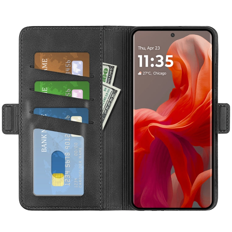 For Motorola Moto G85 5G Dual-side Magnetic Buckle Horizontal Flip Leather Phone Case