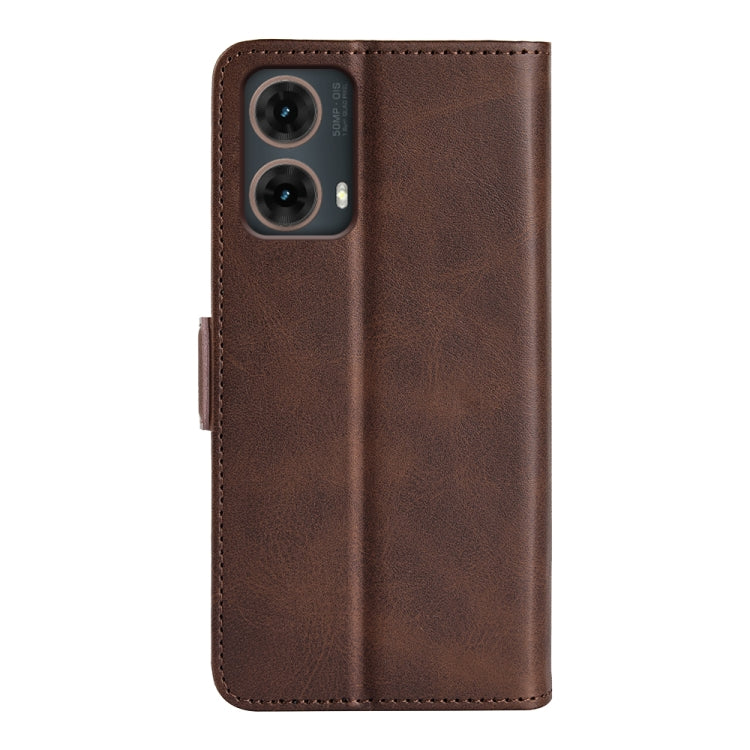 For Motorola Moto G85 5G Dual-side Magnetic Buckle Horizontal Flip Leather Phone Case