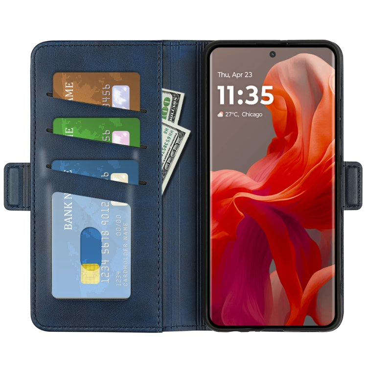 For Motorola Moto G85 5G Dual-side Magnetic Buckle Horizontal Flip Leather Phone Case