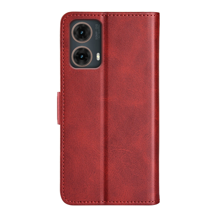 For Motorola Moto G85 5G Dual-side Magnetic Buckle Horizontal Flip Leather Phone Case