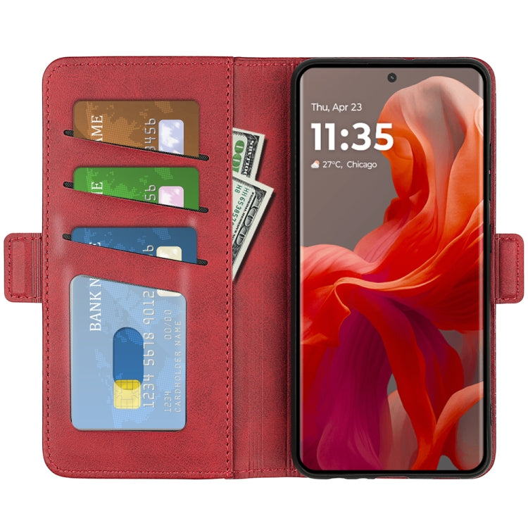 For Motorola Moto G85 5G Dual-side Magnetic Buckle Horizontal Flip Leather Phone Case