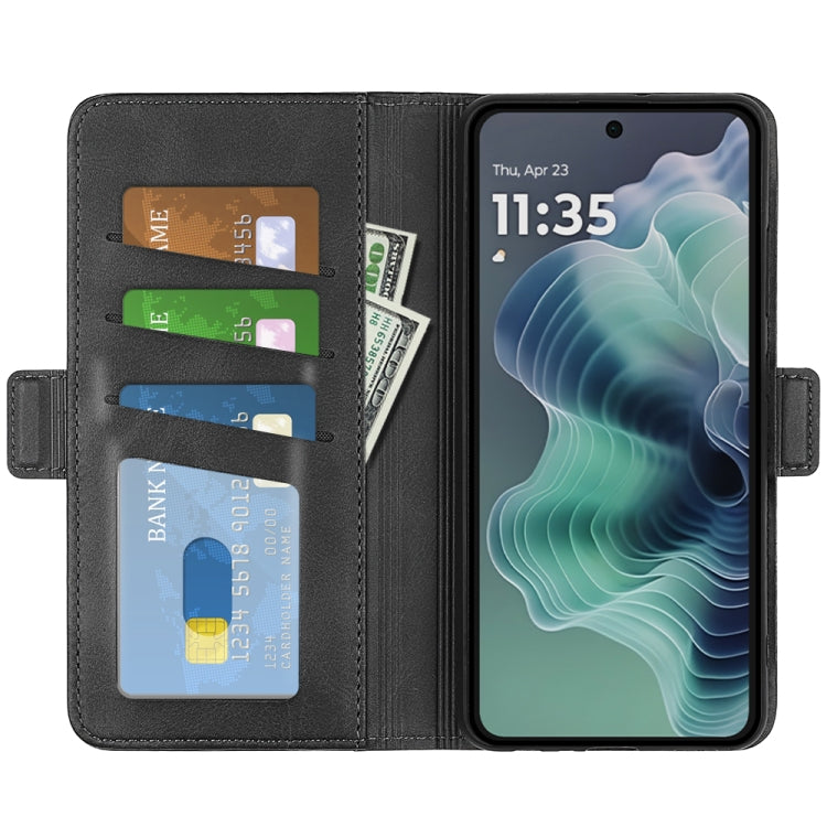 For Motorola Moto G35 5G Dual-side Magnetic Buckle Horizontal Flip Leather Phone Case