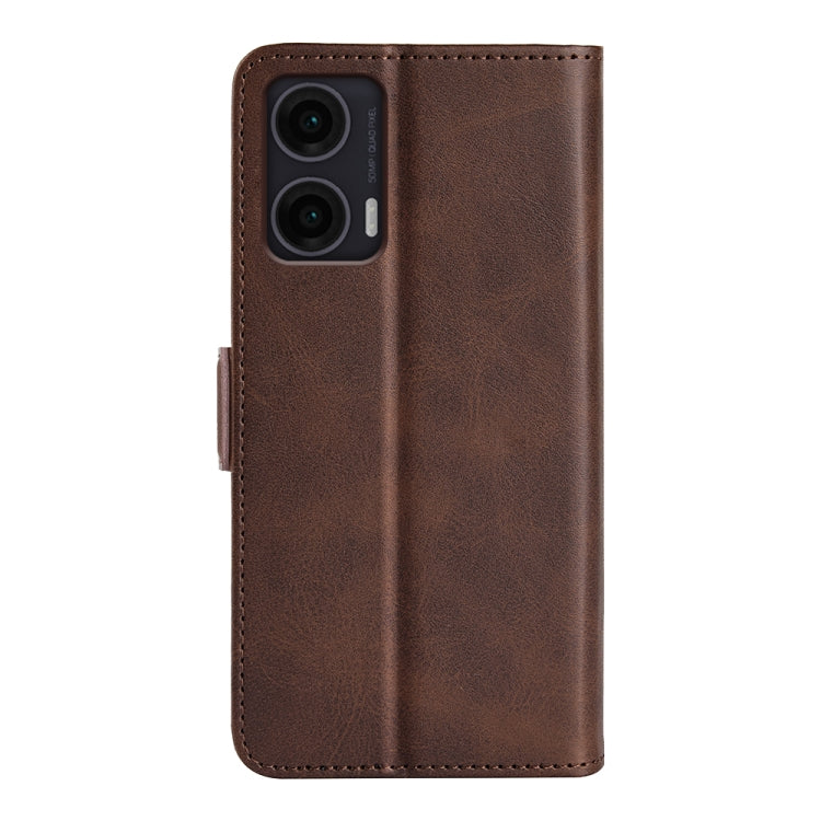 For Motorola Moto G35 5G Dual-side Magnetic Buckle Horizontal Flip Leather Phone Case