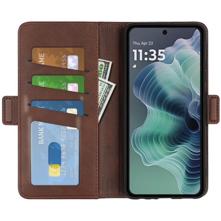 For Motorola Moto G35 5G Dual-side Magnetic Buckle Horizontal Flip Leather Phone Case