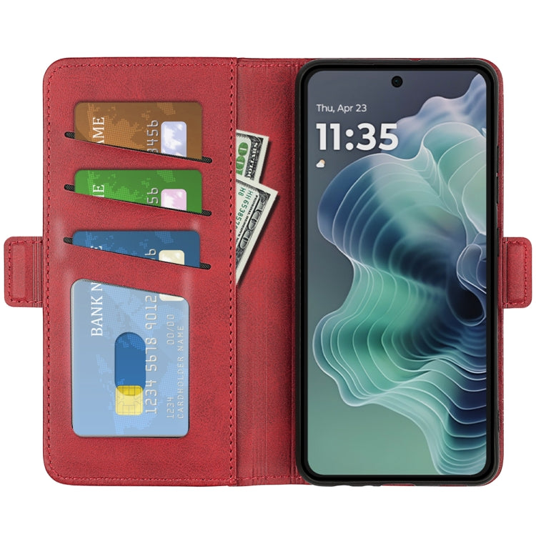 For Motorola Moto G35 5G Dual-side Magnetic Buckle Horizontal Flip Leather Phone Case