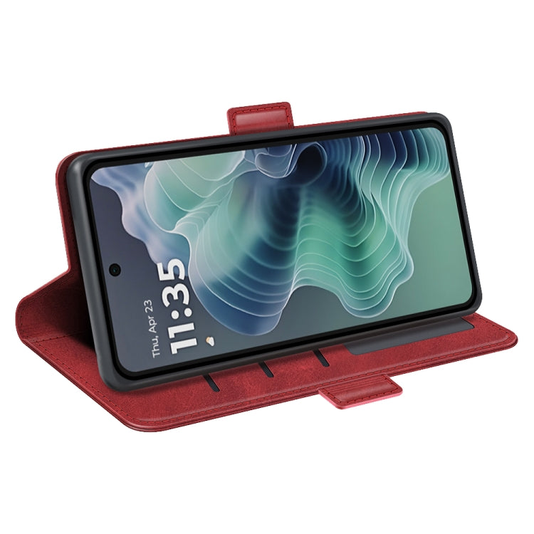 For Motorola Moto G35 5G Dual-side Magnetic Buckle Horizontal Flip Leather Phone Case