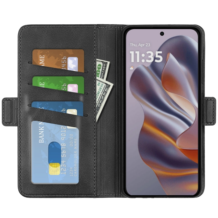 For Motorola Edge 50 Neo 5G Dual-side Magnetic Buckle Horizontal Flip Leather Phone Case