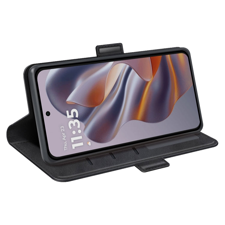 For Motorola Edge 50 Neo 5G Dual-side Magnetic Buckle Horizontal Flip Leather Phone Case