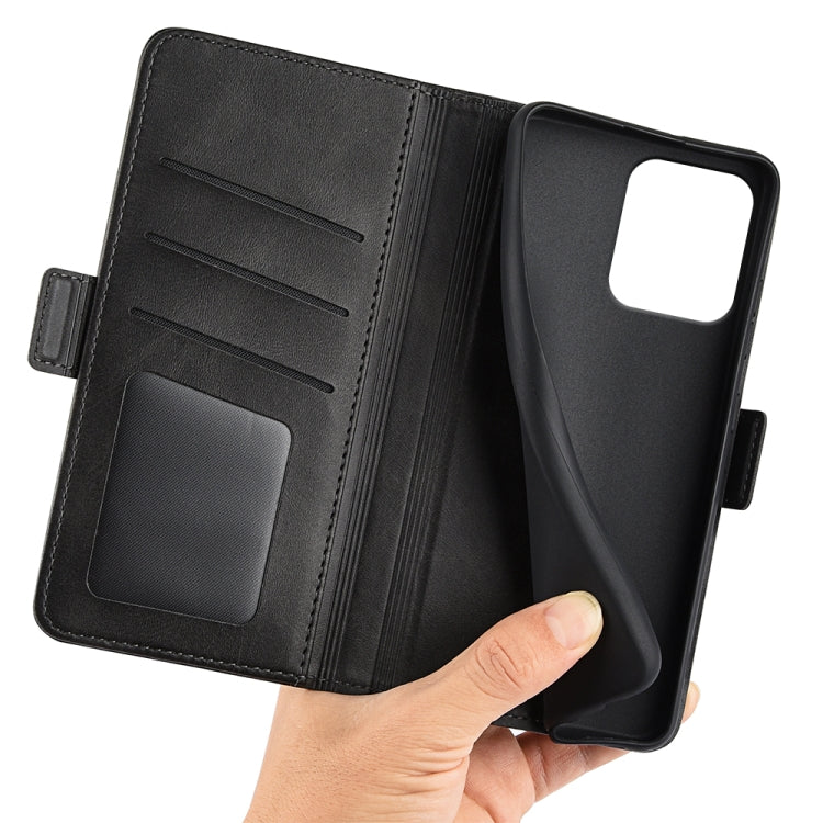 For Motorola Edge 50 Neo 5G Dual-side Magnetic Buckle Horizontal Flip Leather Phone Case