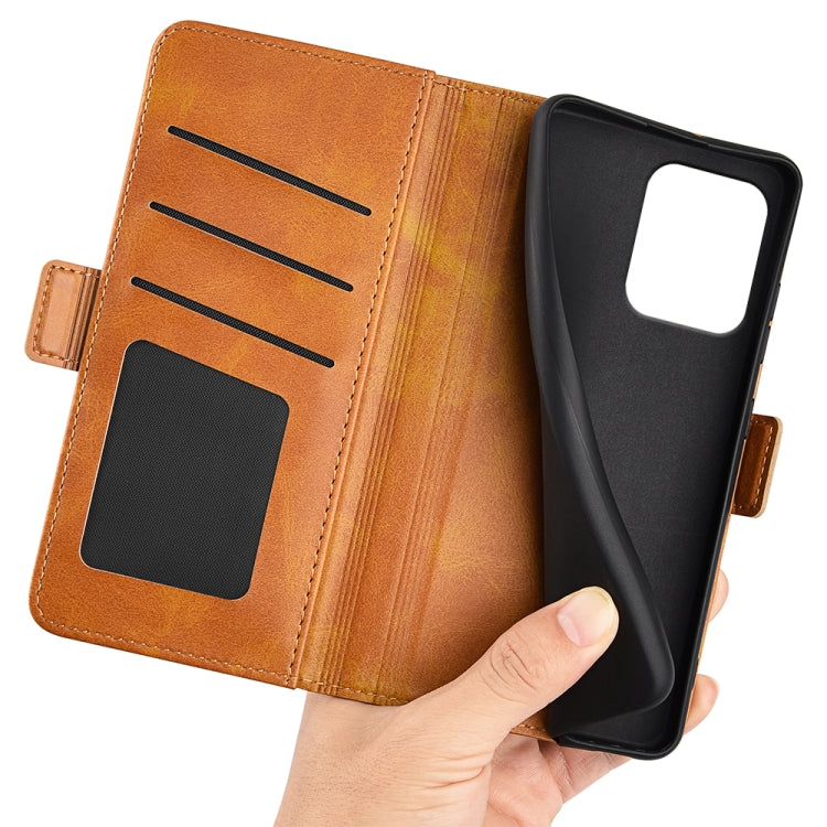 For Motorola Edge 50 Neo 5G Dual-side Magnetic Buckle Horizontal Flip Leather Phone Case