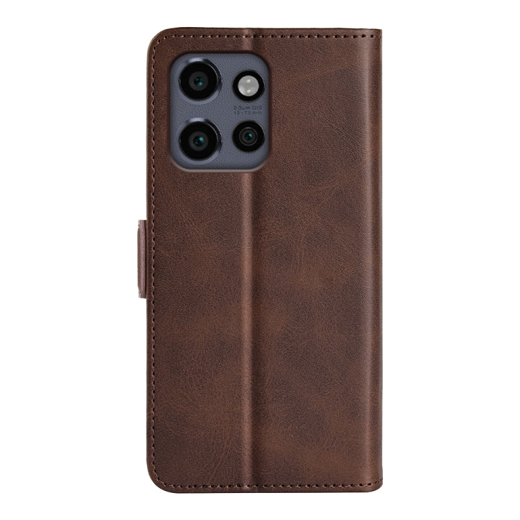 For Motorola Edge 50 Neo 5G Dual-side Magnetic Buckle Horizontal Flip Leather Phone Case