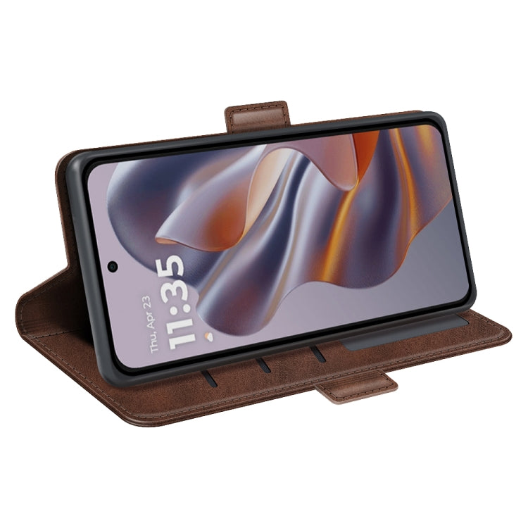 For Motorola Edge 50 Neo 5G Dual-side Magnetic Buckle Horizontal Flip Leather Phone Case