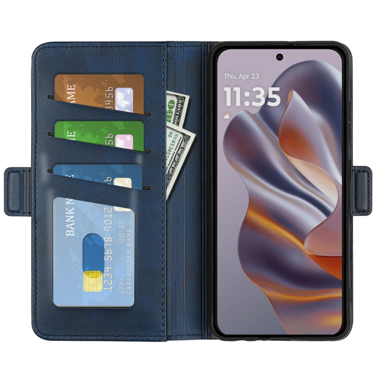 For Motorola Edge 50 Neo 5G Dual-side Magnetic Buckle Horizontal Flip Leather Phone Case