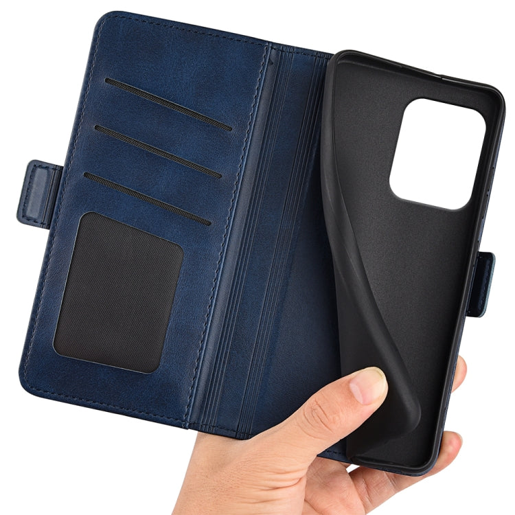 For Motorola Edge 50 Neo 5G Dual-side Magnetic Buckle Horizontal Flip Leather Phone Case