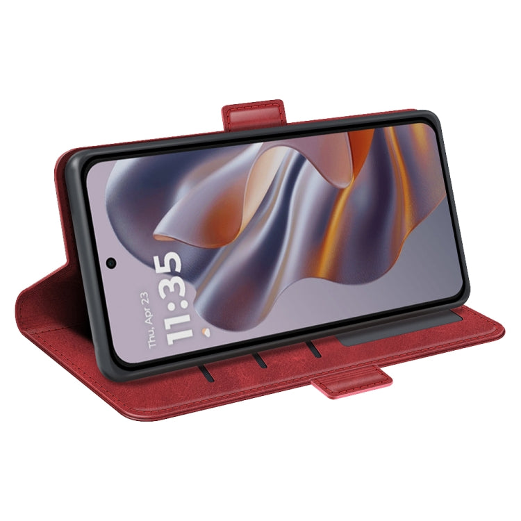 For Motorola Edge 50 Neo 5G Dual-side Magnetic Buckle Horizontal Flip Leather Phone Case