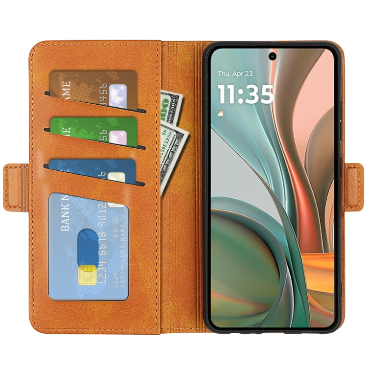 For Motorola Moto G75 5G Dual-side Magnetic Buckle Horizontal Flip Leather Phone Case
