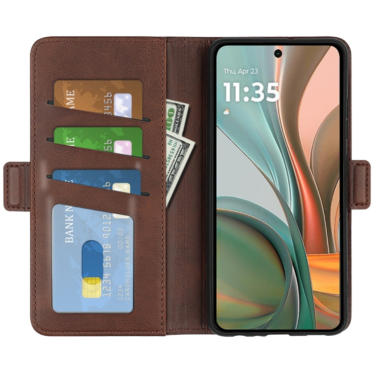 For Motorola Moto G75 5G Dual-side Magnetic Buckle Horizontal Flip Leather Phone Case