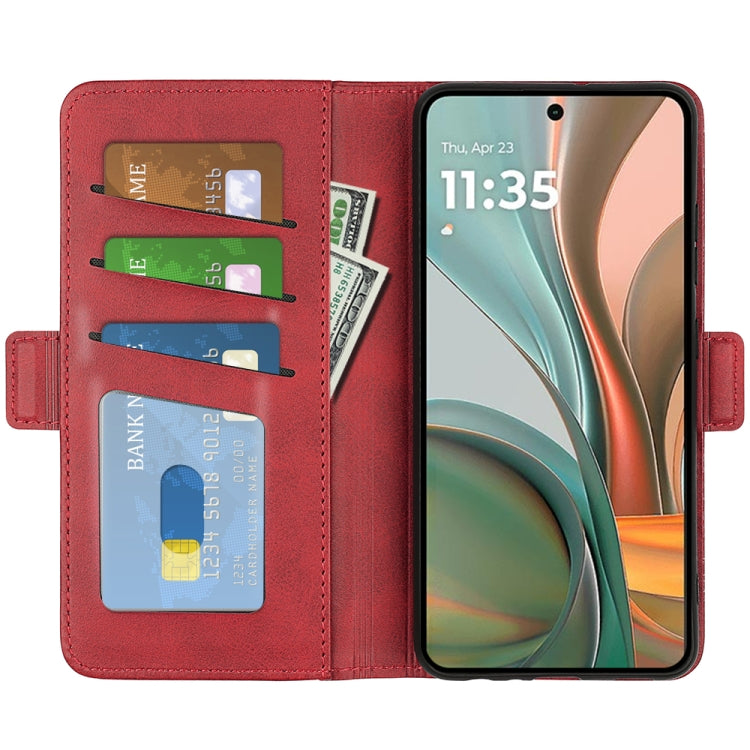 For Motorola Moto G75 5G Dual-side Magnetic Buckle Horizontal Flip Leather Phone Case