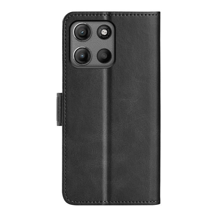 For Motorola Moto G15 Dual-side Magnetic Buckle Horizontal Flip Leather Phone Case