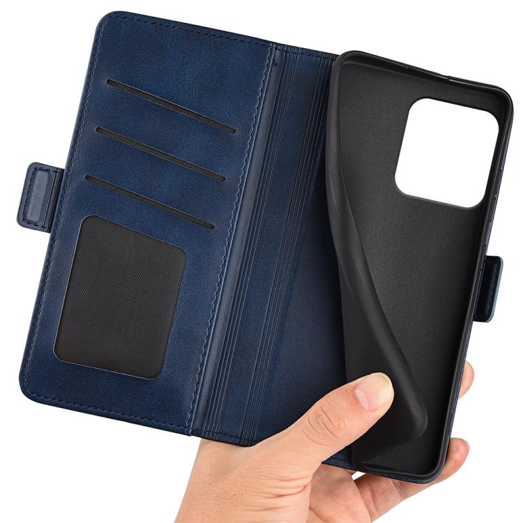 For Motorola Moto G15 Dual-side Magnetic Buckle Horizontal Flip Leather Phone Case