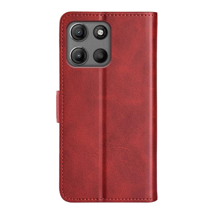 For Motorola Moto G15 Dual-side Magnetic Buckle Horizontal Flip Leather Phone Case