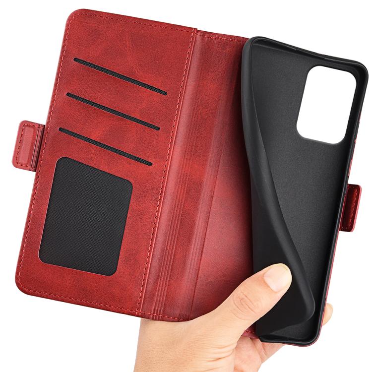 For Motorola Moto E15 Dual-side Magnetic Buckle Horizontal Flip Leather Phone Case