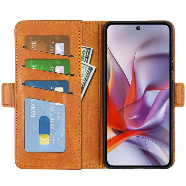 For Motorola Moto G 5G 2025 Dual-side Magnetic Buckle Horizontal Flip Leather Phone Case