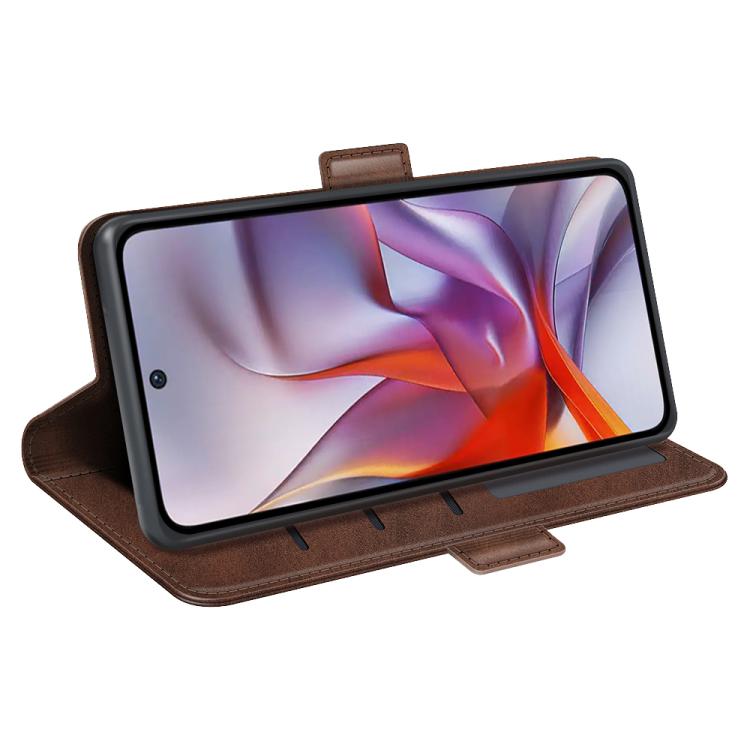 For Motorola Moto G 5G 2025 Dual-side Magnetic Buckle Horizontal Flip Leather Phone Case