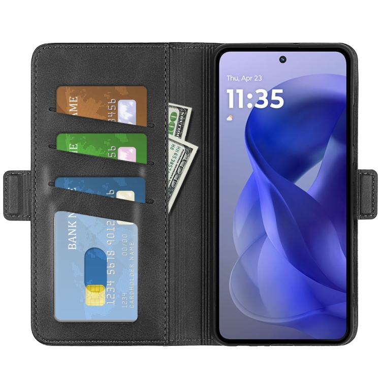 For Motorola Moto G Power 2025 Dual-side Magnetic Buckle Horizontal Flip Leather Phone Case