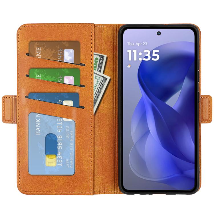 For Motorola Moto G Power 2025 Dual-side Magnetic Buckle Horizontal Flip Leather Phone Case