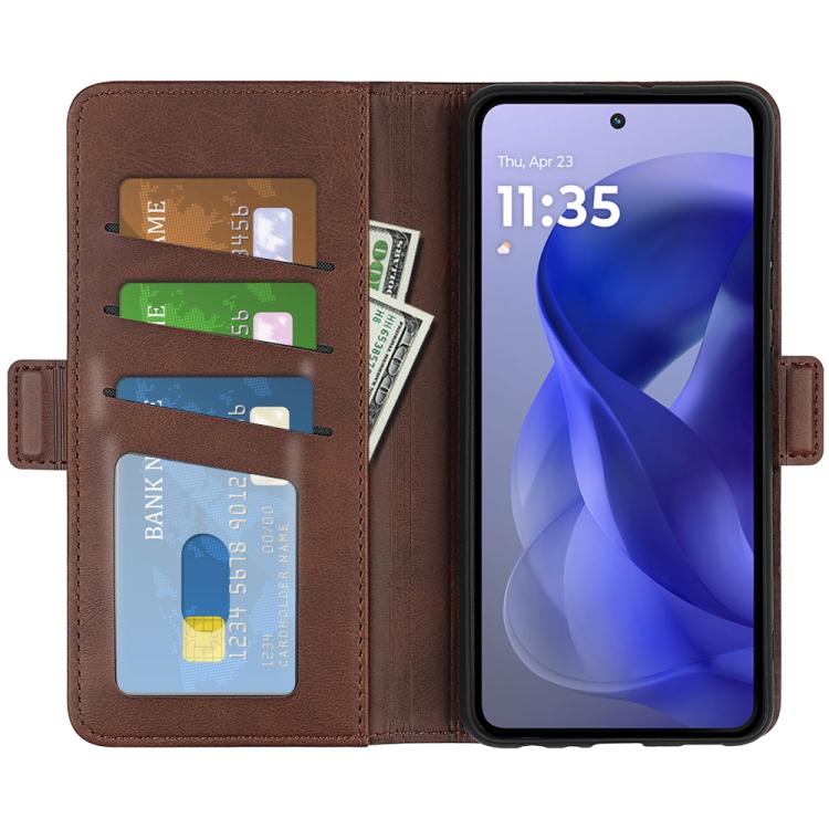 For Motorola Moto G Power 2025 Dual-side Magnetic Buckle Horizontal Flip Leather Phone Case