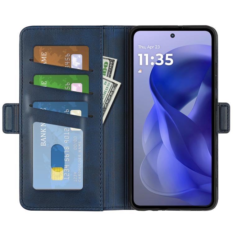 For Motorola Moto G Power 2025 Dual-side Magnetic Buckle Horizontal Flip Leather Phone Case