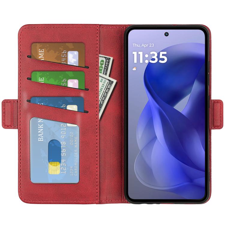 For Motorola Moto G Power 2025 Dual-side Magnetic Buckle Horizontal Flip Leather Phone Case