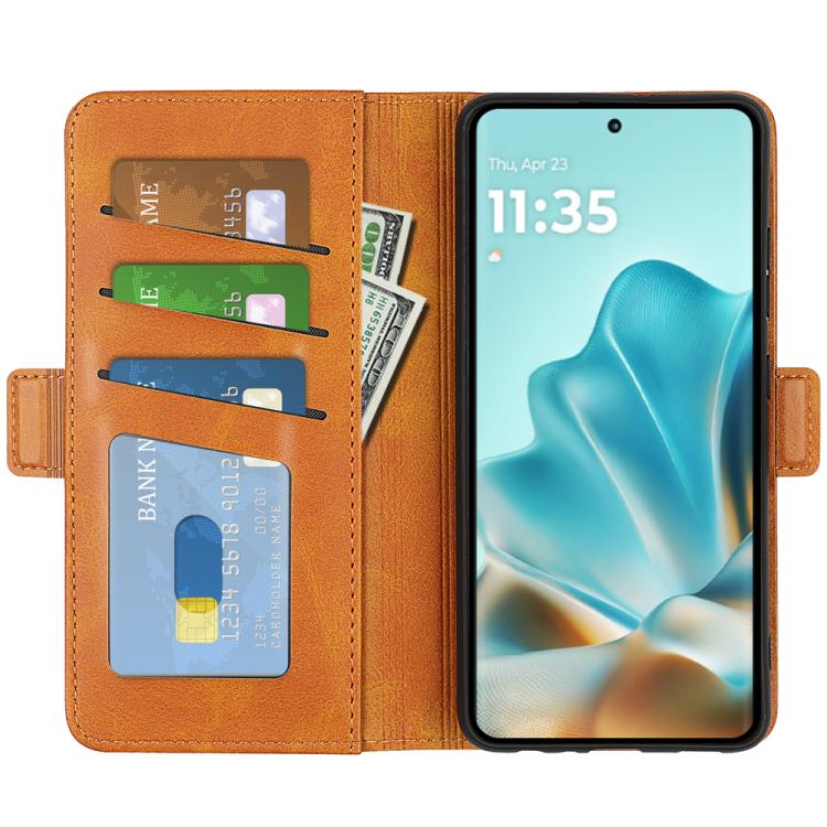 For Motorola Edge 60 Fusion Dual-side Magnetic Buckle Horizontal Flip Leather Phone Case