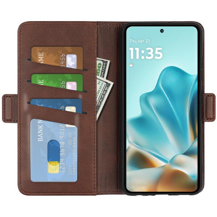 For Motorola Edge 60 Fusion Dual-side Magnetic Buckle Horizontal Flip Leather Phone Case